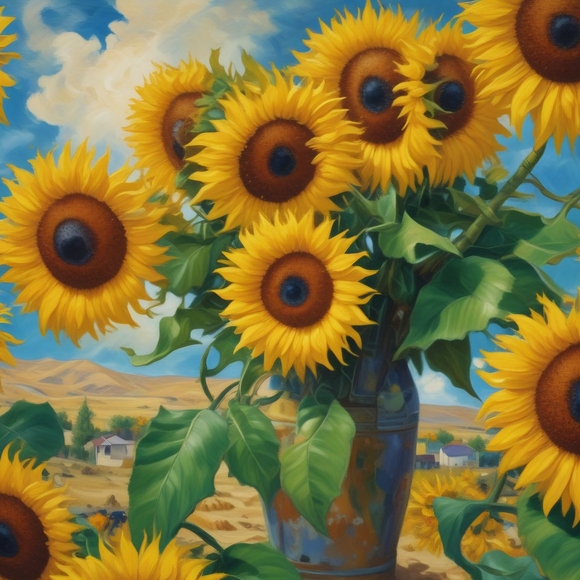 Seaglasscoaztallemonades.com Other - Van Golden Sunflower Art Print 8x10